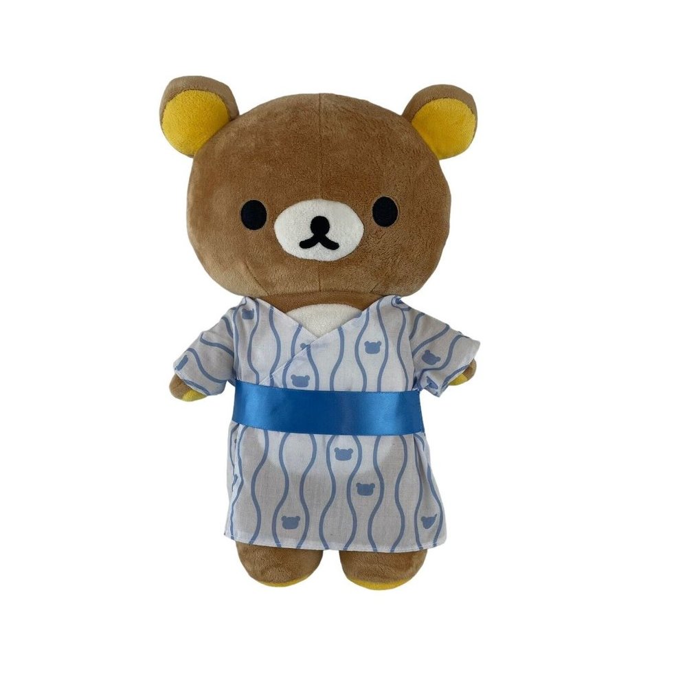 San-X Rilakkuma‎ Summer Blue Yukata 16” Plush Kimono Stuffed Animal Teddy Bear